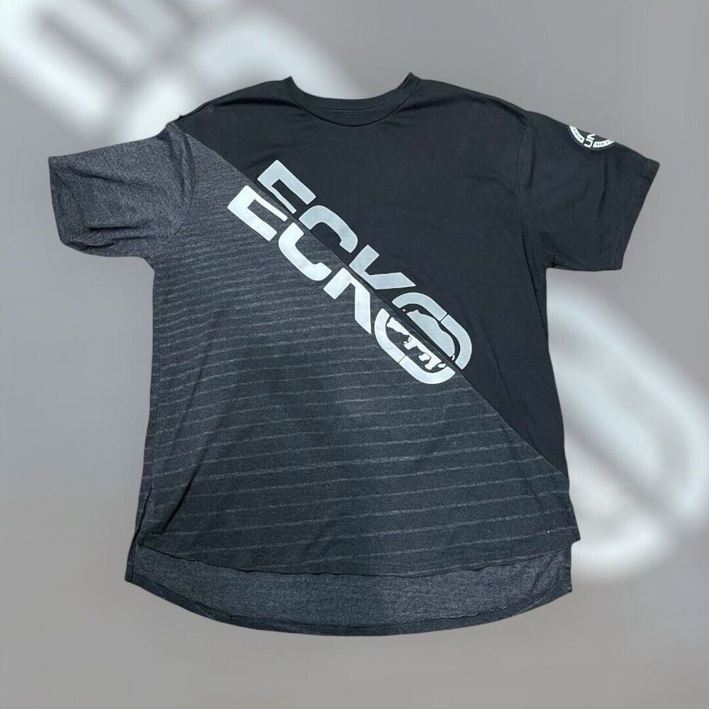 Ecko Unlimited T-Shirt 2XL Black Gray Logo Graphic Rhino Short Sleeve Crew Neck